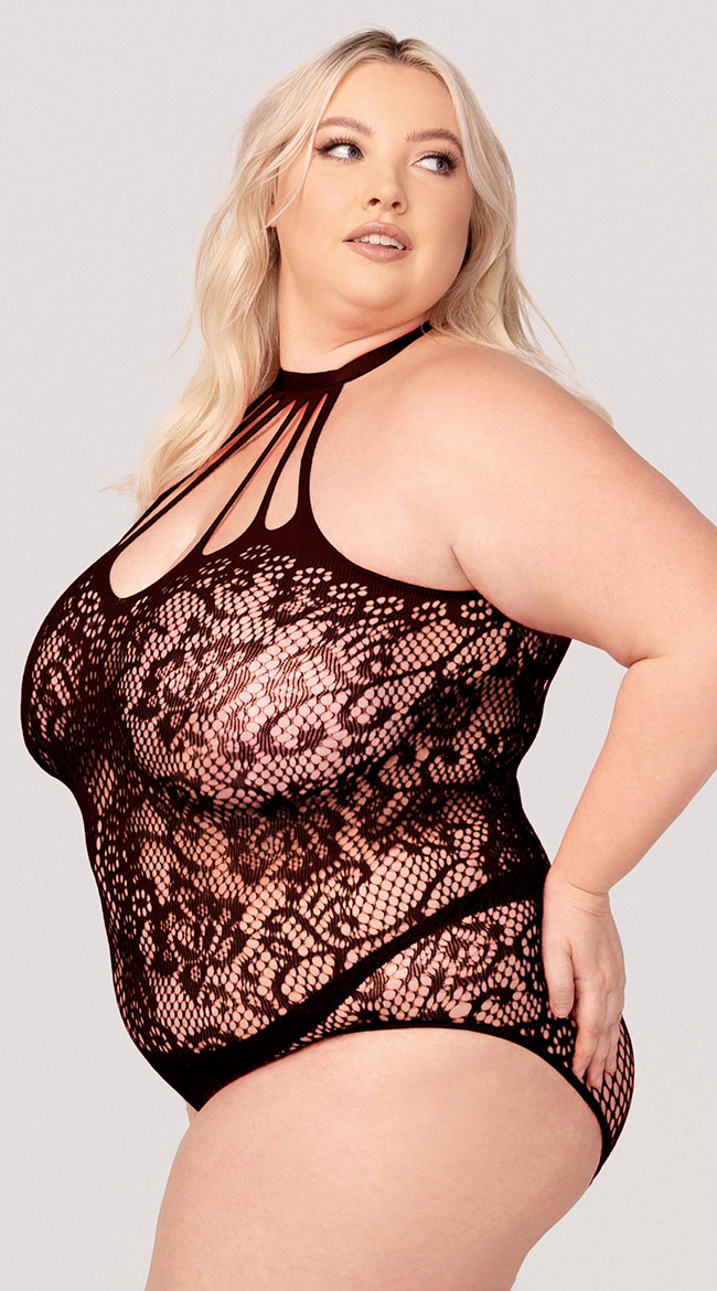 Yandy Plus Size Dark Fantasies Crotchless Teddy