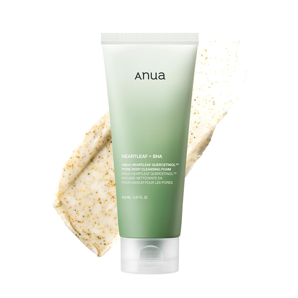 Anua Heartleaf Quercetinol Pore Deep Cleansing Foam. 5.07 fl.oz | Face wash for Pore Refining Cleanser. Hydrating Daily Cleanser For Double Cleansing. Gentle Foaming with BHA. Korean Skincare