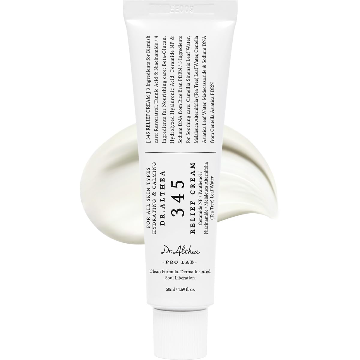 Dr.Althea 345 Relief Cream. 1.69 Fl Oz (Ver.2 - Pack of 1) | PDRN & Hyaluronic Acid for Instant Hydration. Blemish. Post-Acne Vegan Face Moisturizer with Centella. Non-comedogenic