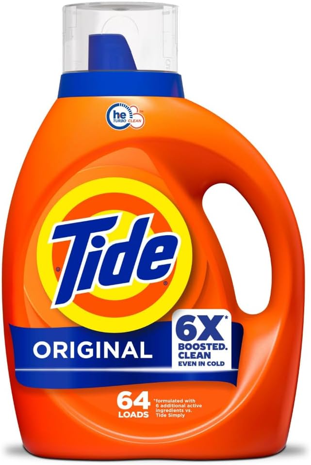 Tide Laundry Detergent Liquid. Original Scent. 64 Loads. 80 FL OZ. Works on 100% of Common Stains. Laundry Soap. Liquid Laundry Detergent