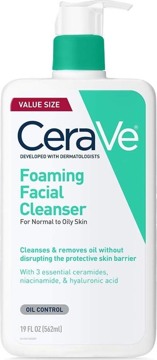 CeraVe Foaming Facial Cleanser. Face Wash for Oily Skin. 16fl oz | Skin Care with Hyaluronic Acid & Niacinamide. Makeup Remover. Daily Face Wash For Men & Women. Fragrance Free. Oil Control