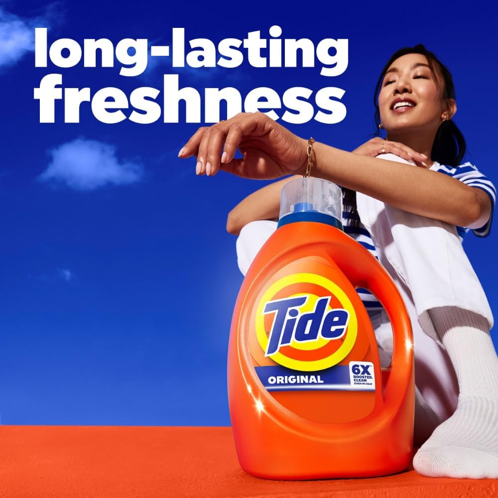 Tide Laundry Detergent Liquid. Original Scent. 64 Loads. 80 FL OZ. Works on 100% of Common Stains. Laundry Soap. Liquid Laundry Detergent