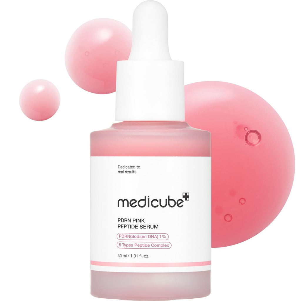 medicube PDRN Pink Peptide Serum with Salmon DNA | Pink Glow Serum - Peptides & Niacinamide for Hydration & Firm-Looking Skin. Uneven Tone Care. Korean Skincare. 1.01 fl. Oz