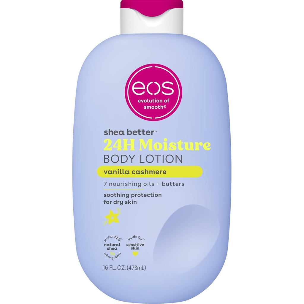 eos Shea Better Body Lotion- Vanilla Cashmere. 24-Hour Moisture. 16 fl oz