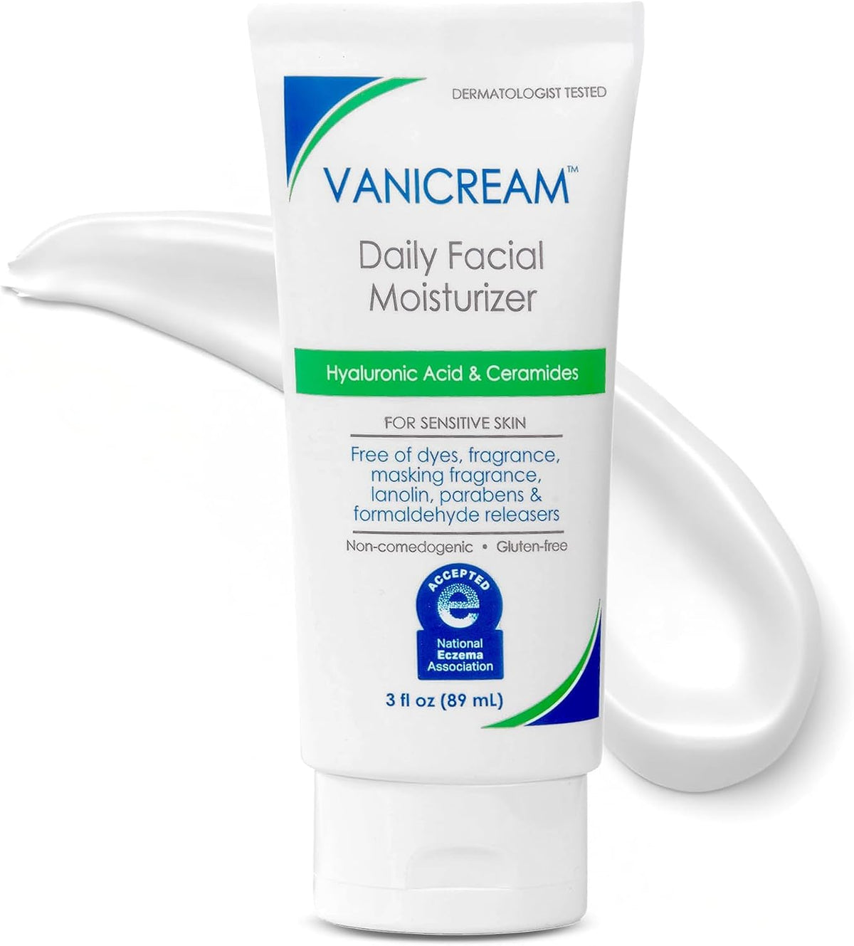 Vanicream Daily Facial Moisturizer. Lightweight. Non-Greasy. 3 Fl Oz | Formulated Without Common Irritants for Sensitive Skin. Moisturizing Face Cream with 5 Key Cermides and Hyaluronic Acid