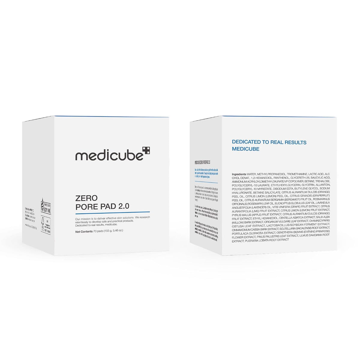 medicube Toner Pads Zero Pore Pad 2.0 for Exfoliation and Pore Care | Dual-Textured Facial Pad with 4.5% AHA Lactic Acid. 0.45% BHA Salicylic Acid - For All. Korean Skin Care. 70 Pads. 1 Pack