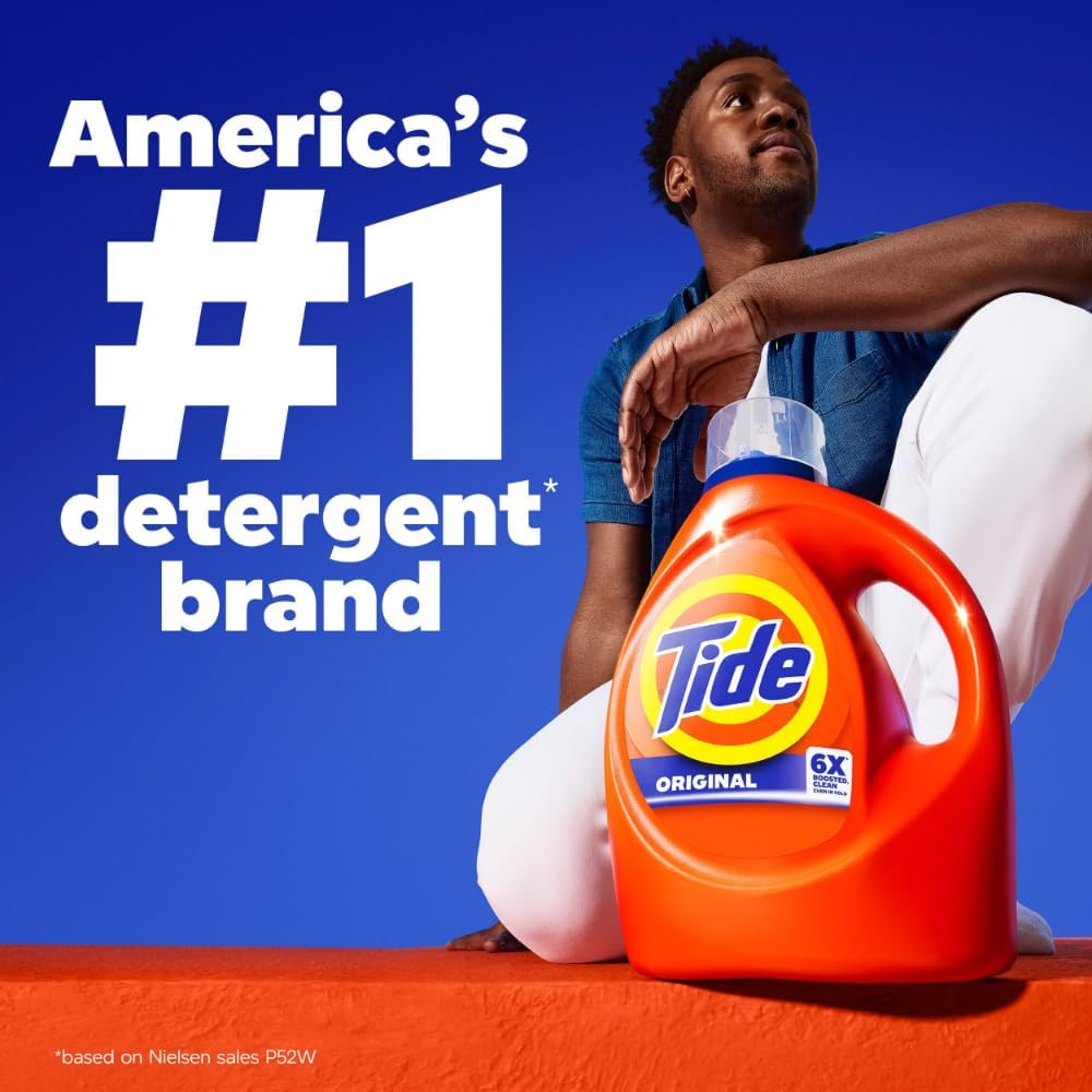 Tide Laundry Detergent Liquid. Original Scent. 64 Loads. 80 FL OZ. Works on 100% of Common Stains. Laundry Soap. Liquid Laundry Detergent