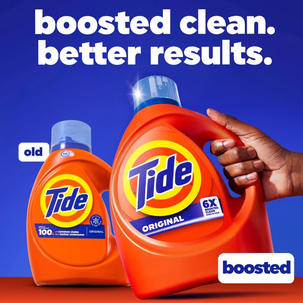 Tide Laundry Detergent Liquid. Original Scent. 64 Loads. 80 FL OZ. Works on 100% of Common Stains. Laundry Soap. Liquid Laundry Detergent