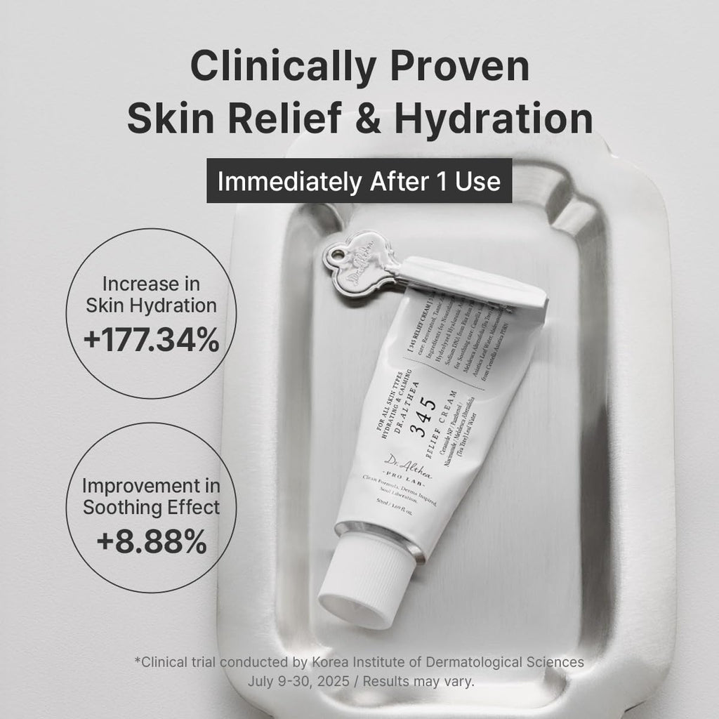 Dr.Althea 345 Relief Cream. 1.69 Fl Oz (Ver.2 - Pack of 1) | PDRN & Hyaluronic Acid for Instant Hydration. Blemish. Post-Acne Vegan Face Moisturizer with Centella. Non-comedogenic