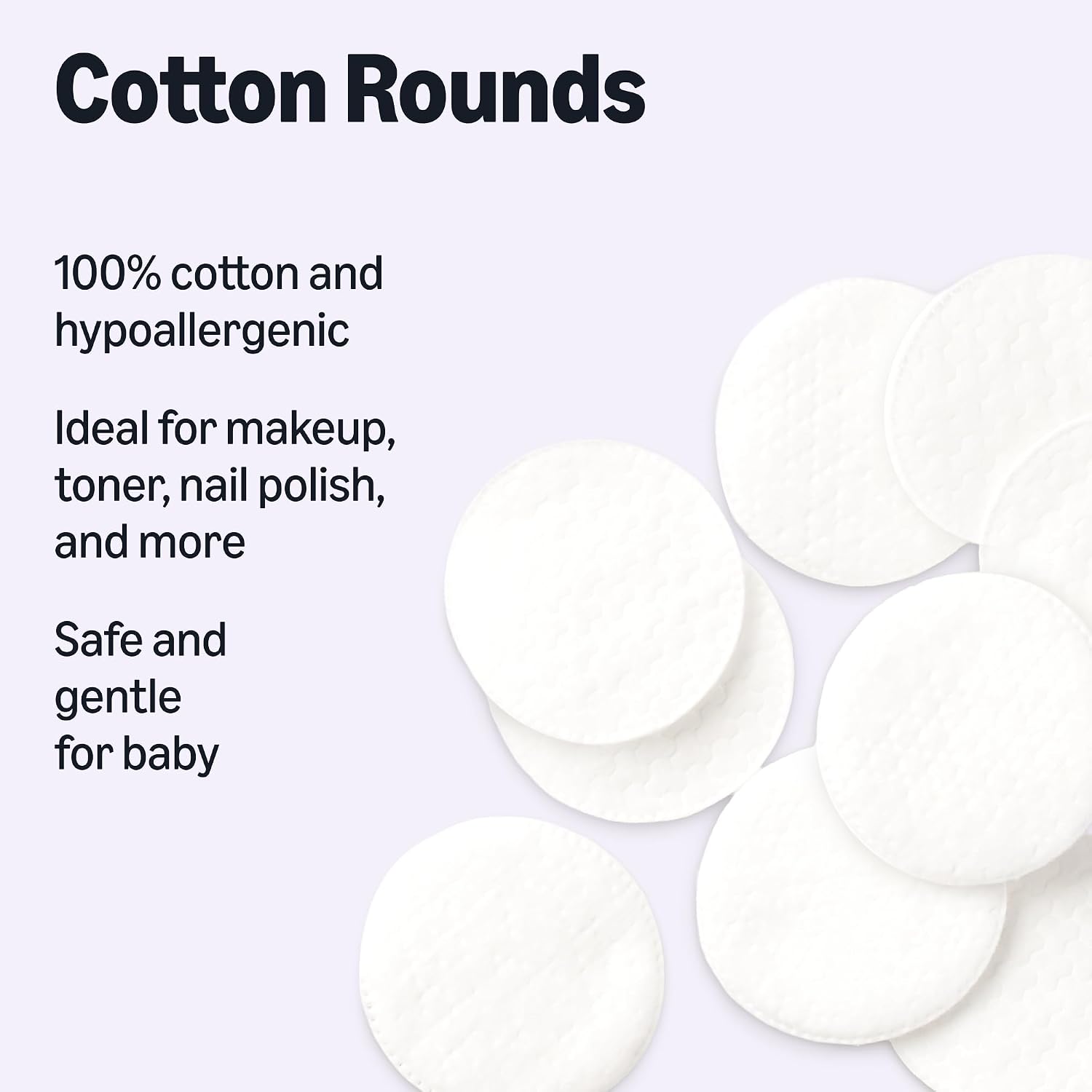Amazon Basics Hypoallergenic Cotton Rounds for Makeup Removal and Skincare. 100 Count. 1 Pack