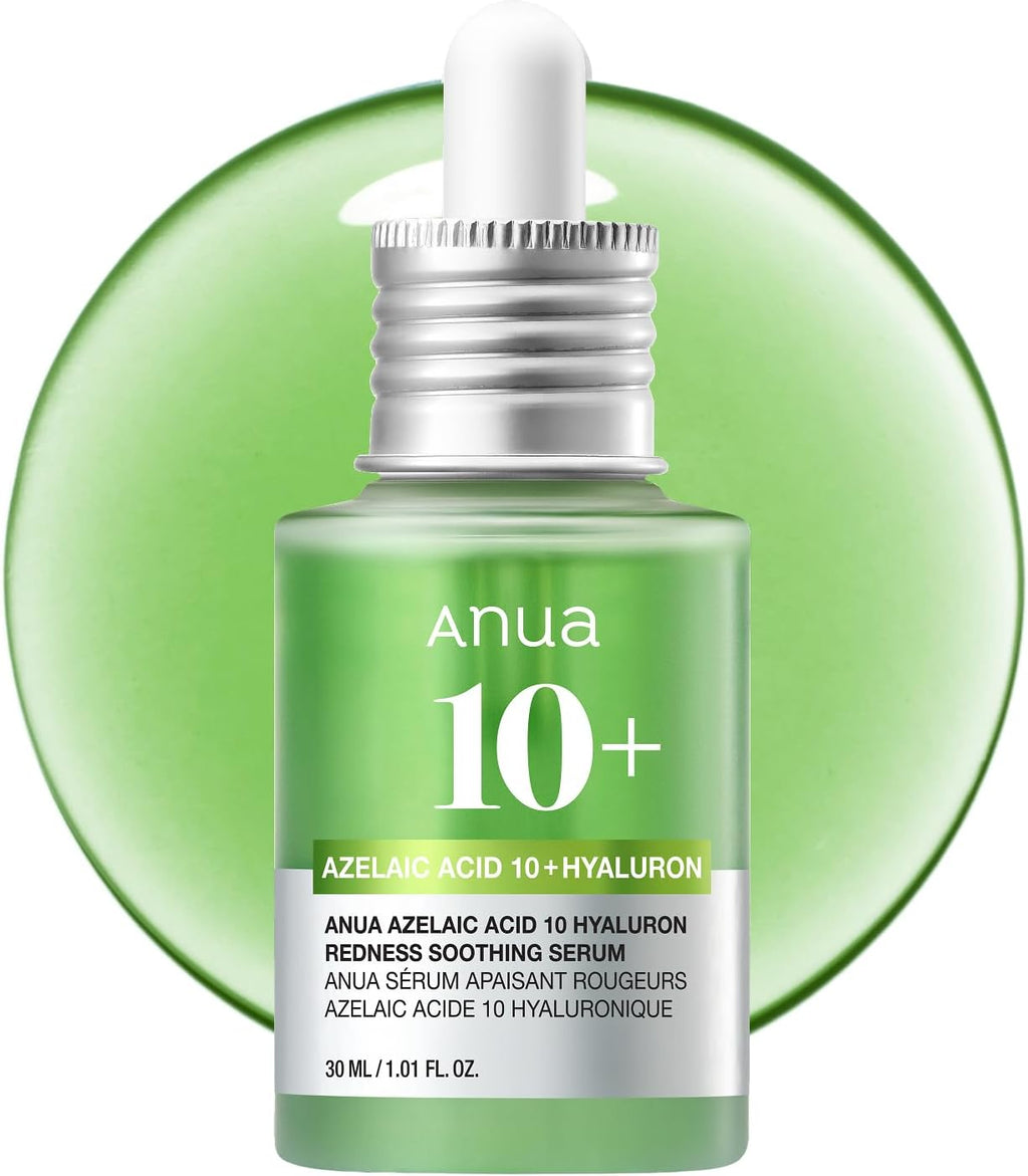 Anua Azelaic Acid 10 Hyaluron Redness Soothing Serum. 1.01 fl oz | Facial Serum for Blemish-Prone & Oily-Prone Skin. Lightweight & Hydrating Blemish Care. Hyaluronic Acid. Korean Skincare