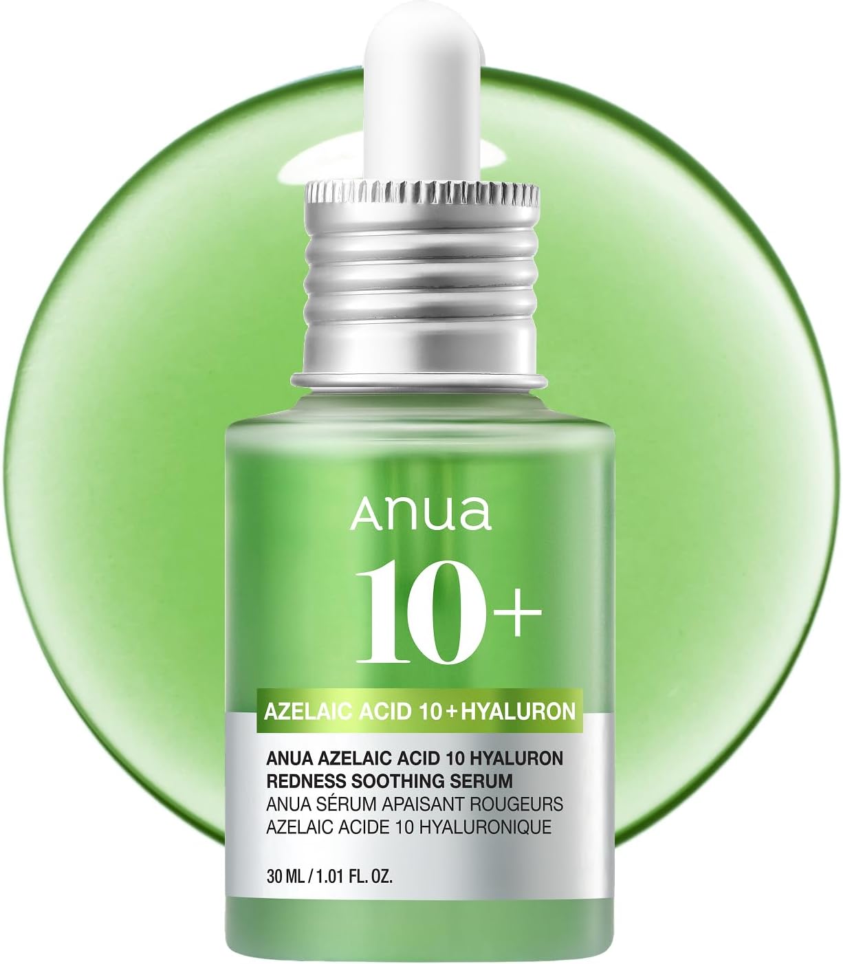 Anua Azelaic Acid 10 Hyaluron Redness Soothing Serum. 1.01 fl oz | Facial Serum for Blemish-Prone & Oily-Prone Skin. Lightweight & Hydrating Blemish Care. Hyaluronic Acid. Korean Skincare
