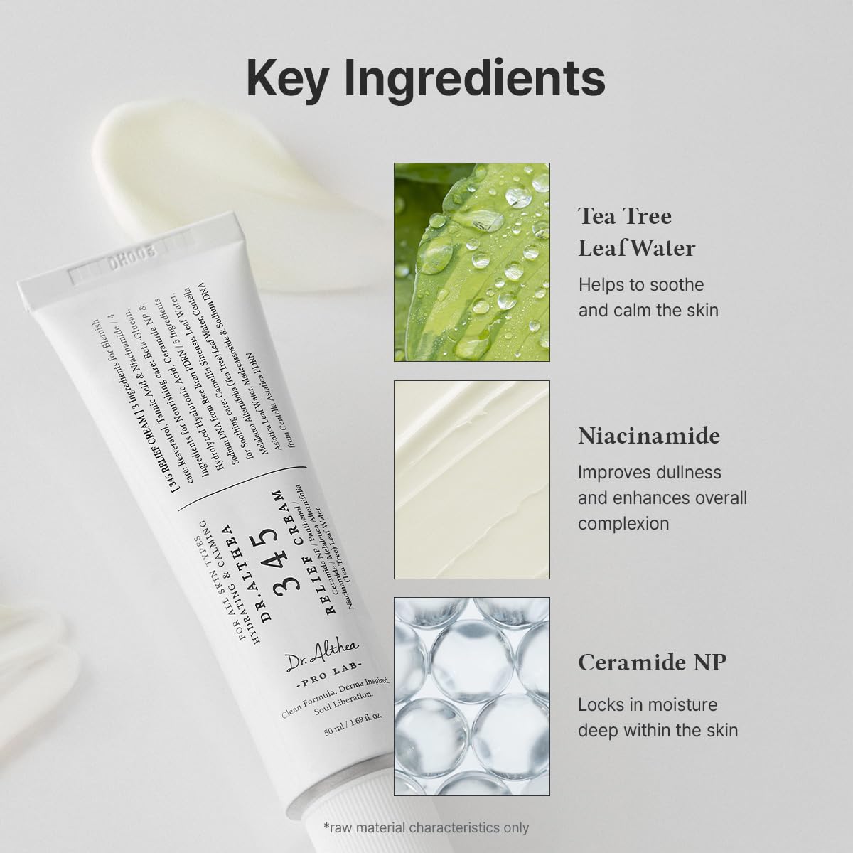Dr.Althea 345 Relief Cream. 1.69 Fl Oz (Ver.2 - Pack of 1) | PDRN & Hyaluronic Acid for Instant Hydration. Blemish. Post-Acne Vegan Face Moisturizer with Centella. Non-comedogenic