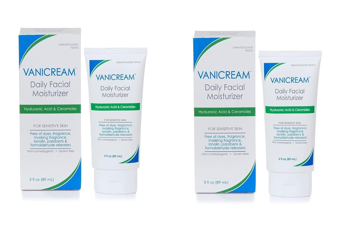 Vanicream Daily Facial Moisturizer. Lightweight. Non-Greasy. 3 Fl Oz | Formulated Without Common Irritants for Sensitive Skin. Moisturizing Face Cream with 5 Key Cermides and Hyaluronic Acid