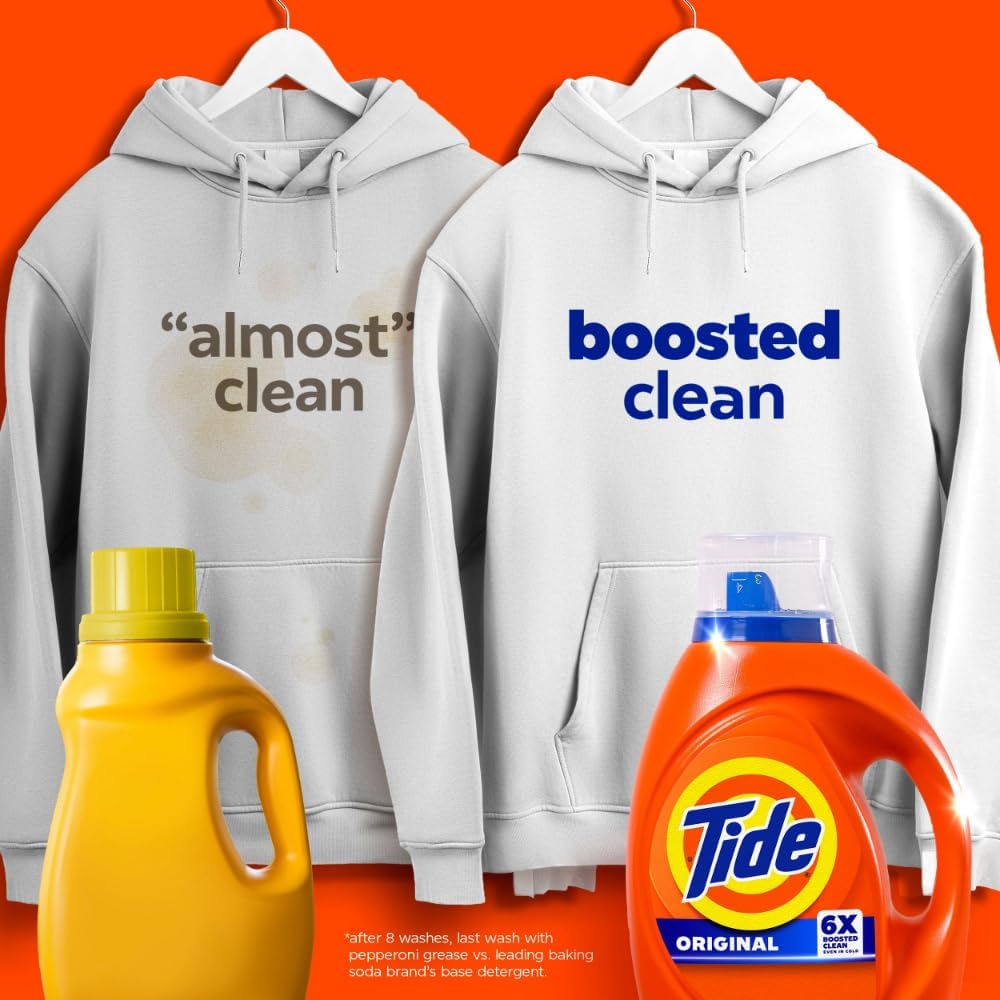 Tide Laundry Detergent Liquid. Original Scent. 64 Loads. 80 FL OZ. Works on 100% of Common Stains. Laundry Soap. Liquid Laundry Detergent