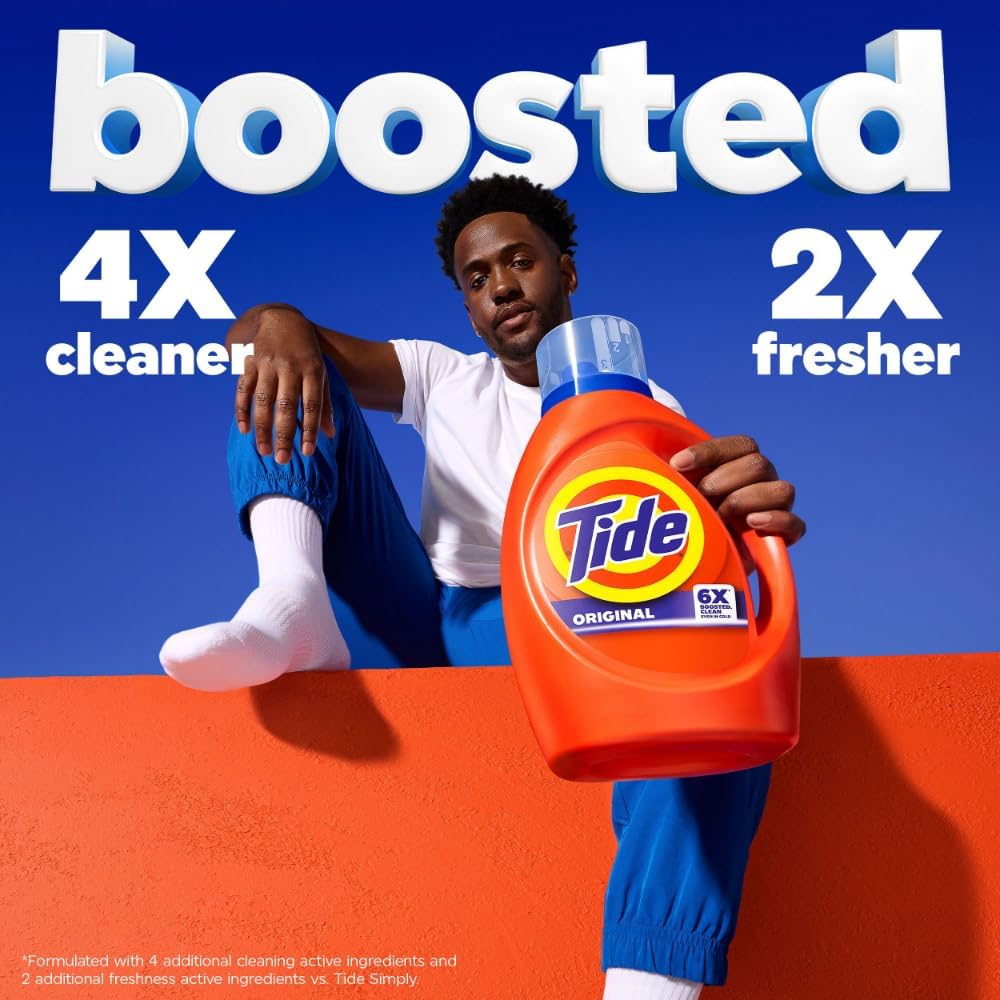 Tide Laundry Detergent Liquid. Original Scent. 64 Loads. 80 FL OZ. Works on 100% of Common Stains. Laundry Soap. Liquid Laundry Detergent