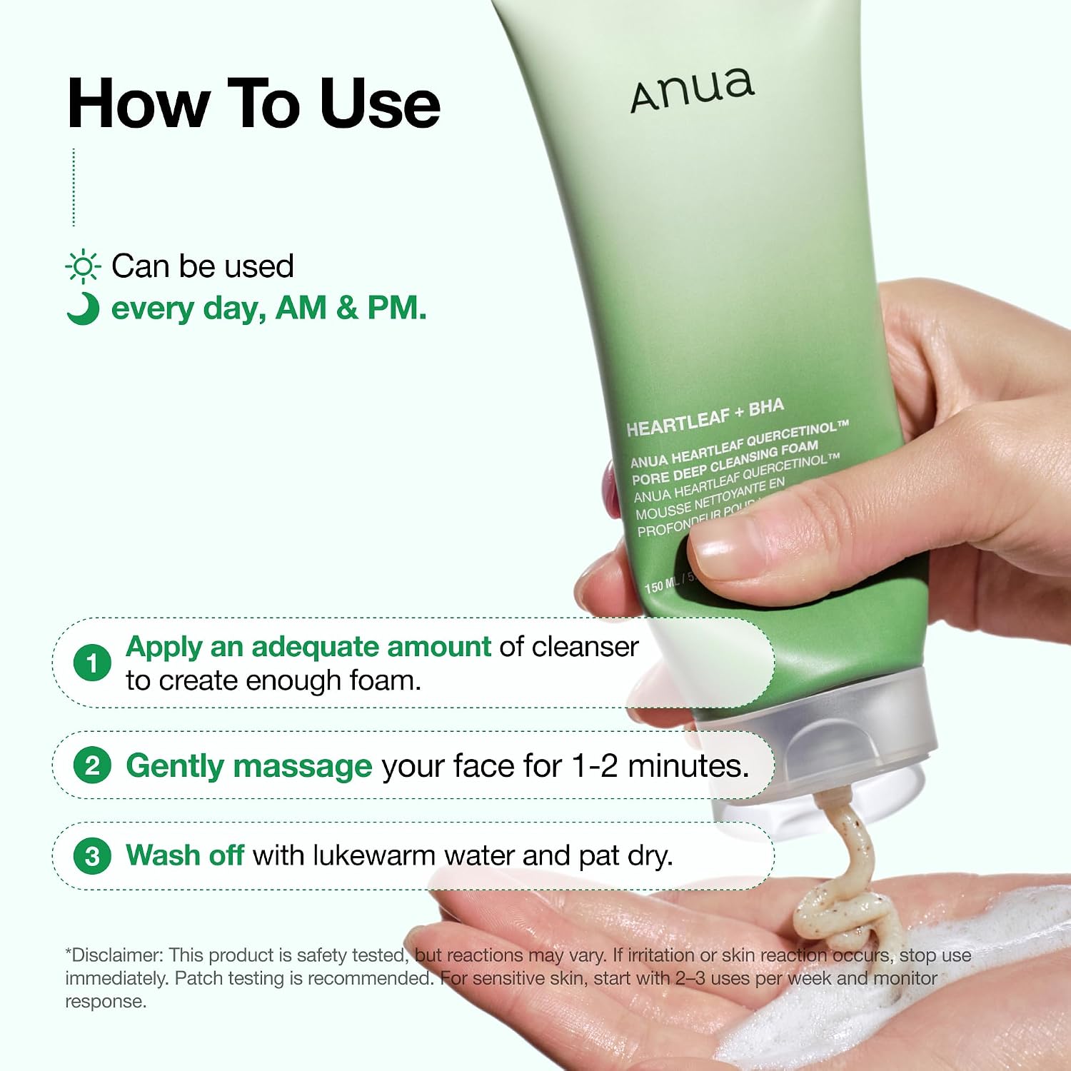 Anua Heartleaf Quercetinol Pore Deep Cleansing Foam. 5.07 fl.oz | Face wash for Pore Refining Cleanser. Hydrating Daily Cleanser For Double Cleansing. Gentle Foaming with BHA. Korean Skincare