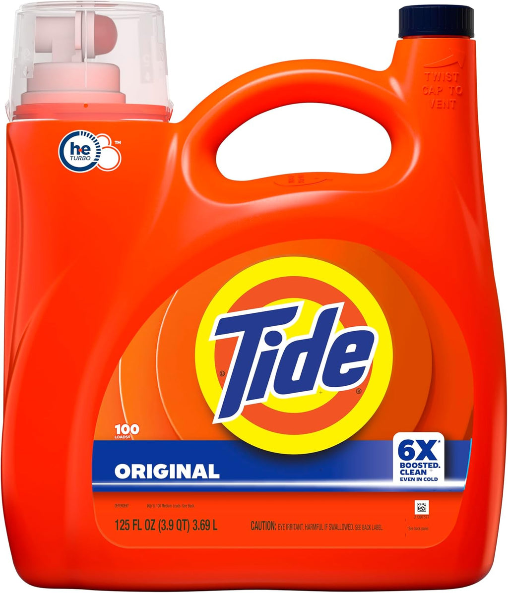 Tide Liquid Laundry Detergent. Original Scent. 125 fl oz. 100 Loads. Boosted Clean Even in Cold Water with Concentrated Washing Soap
