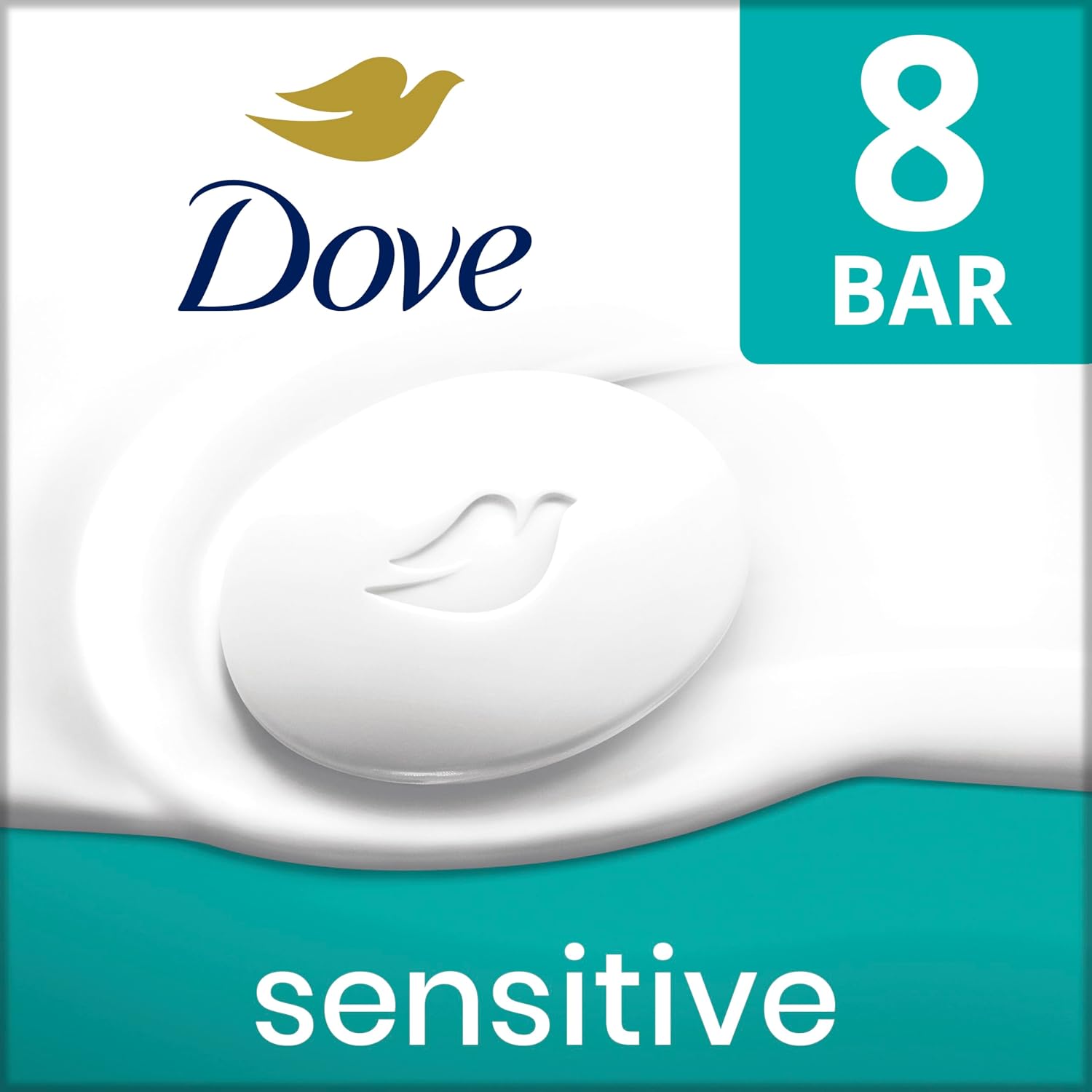 Dove Beauty Bar Soap Sensitive. 8 Bars for Sensitive Skin. Fragrance Free and Hypoallergenic 3.75 oz | For sensitive skin. Helps cleanse gently. With 1/4 moisturizing cream. For face. body & hands. Fragrance-free