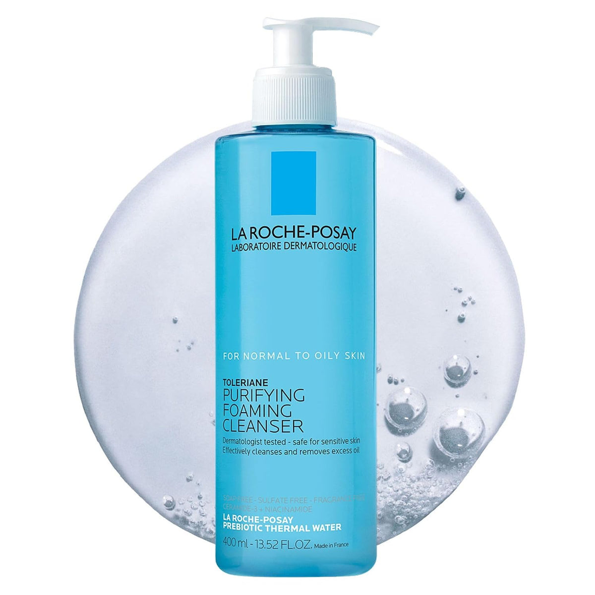 La Roche-Posay Toleriane Purifying Foaming Facial Cleanser. 13.52oz | Oil free face wash for sensitive skin with niacinamide and ceramides. Pore cleanser that won't dry out skin and is soap free.