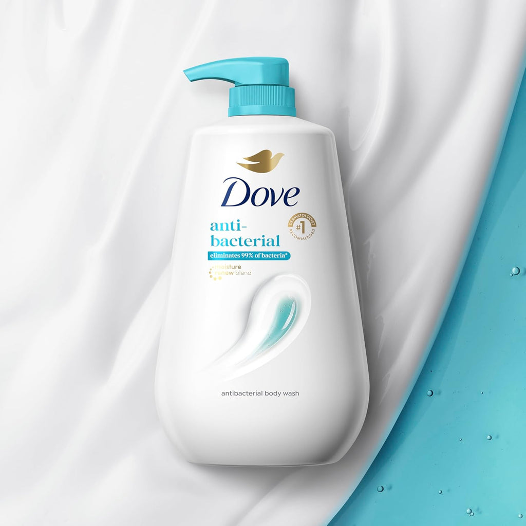 Dove Body Wash Antibacterial For All Skin Types 30.6 oz Pump. Sulfate Free | Dove Antibacterial Body Wash eliminates 99% of bacteria while nourishing skin with a sulfate-free formula