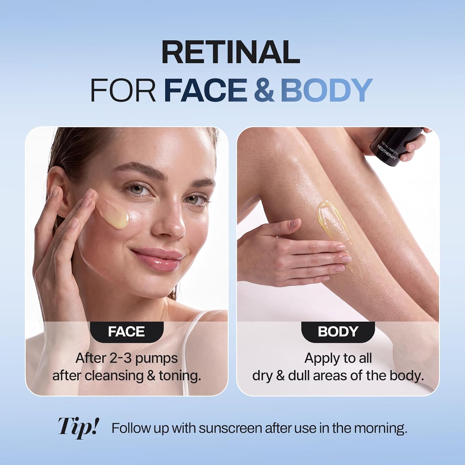 MEDITHERAPY Retinal Skin Booster Serum 5.07 fl oz | Retinaldehyde. Niacinamide. Cica | Korean Hydrating Face & Body Serum for Dull. Uneven Skin. All Skin Types. K-Beauty