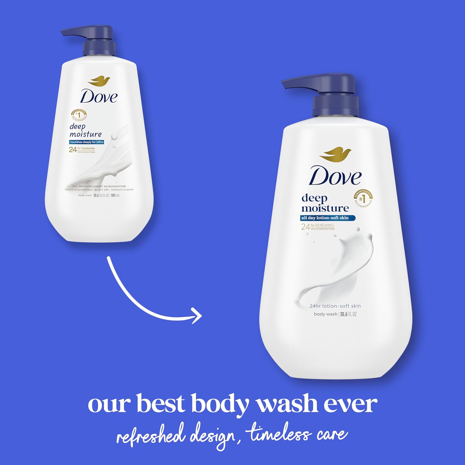 Dove Body Wash Body Wash Deep Moisture 30.6 oz Pump. Sulfate Free | Dove Deep Moisture Body Wash hydrates dry skin for 24 hours with a sulfate-free formula and MicroMoisture technology.