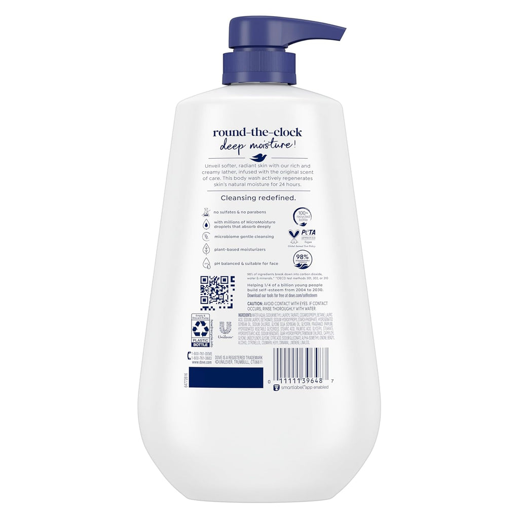 Dove Body Wash Body Wash Deep Moisture 30.6 oz Pump. Sulfate Free | Dove Deep Moisture Body Wash hydrates dry skin for 24 hours with a sulfate-free formula and MicroMoisture technology.