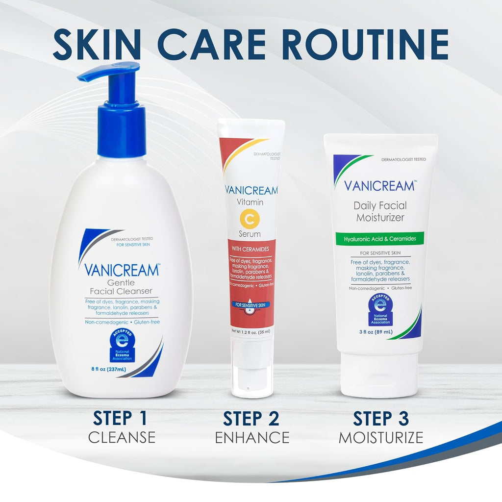 Vanicream Daily Facial Moisturizer. Lightweight. Non-Greasy. 3 Fl Oz | Formulated Without Common Irritants for Sensitive Skin. Moisturizing Face Cream with 5 Key Cermides and Hyaluronic Acid