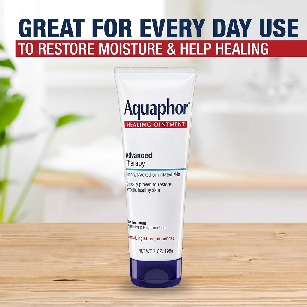 Aquaphor Advanced Therapy Healing Ointment. Skin Protectant. 7 OZ | Clinically Proven Skin Protectant Moisturizer for Cracked. Irritated or Dry Skin Relief. Dye and Fragrance Free