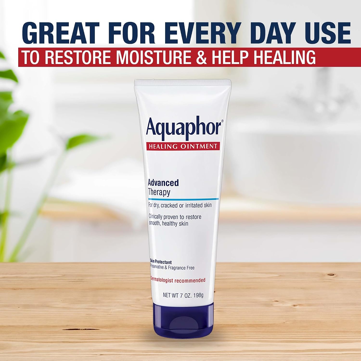 Aquaphor Advanced Therapy Healing Ointment. Skin Protectant. 7 OZ | Clinically Proven Skin Protectant Moisturizer for Cracked. Irritated or Dry Skin Relief. Dye and Fragrance Free