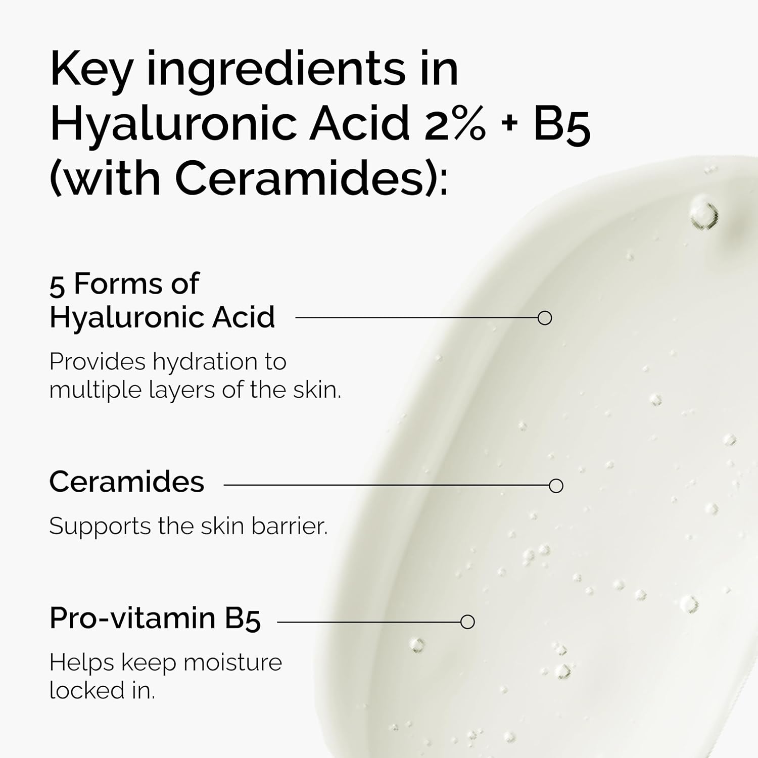 The Ordinary Hyaluronic Acid 2% + B5 (with Ceramides). Multi-Depth Hydration Serum for Plumper. Smoother Skin. 1 Fl Oz