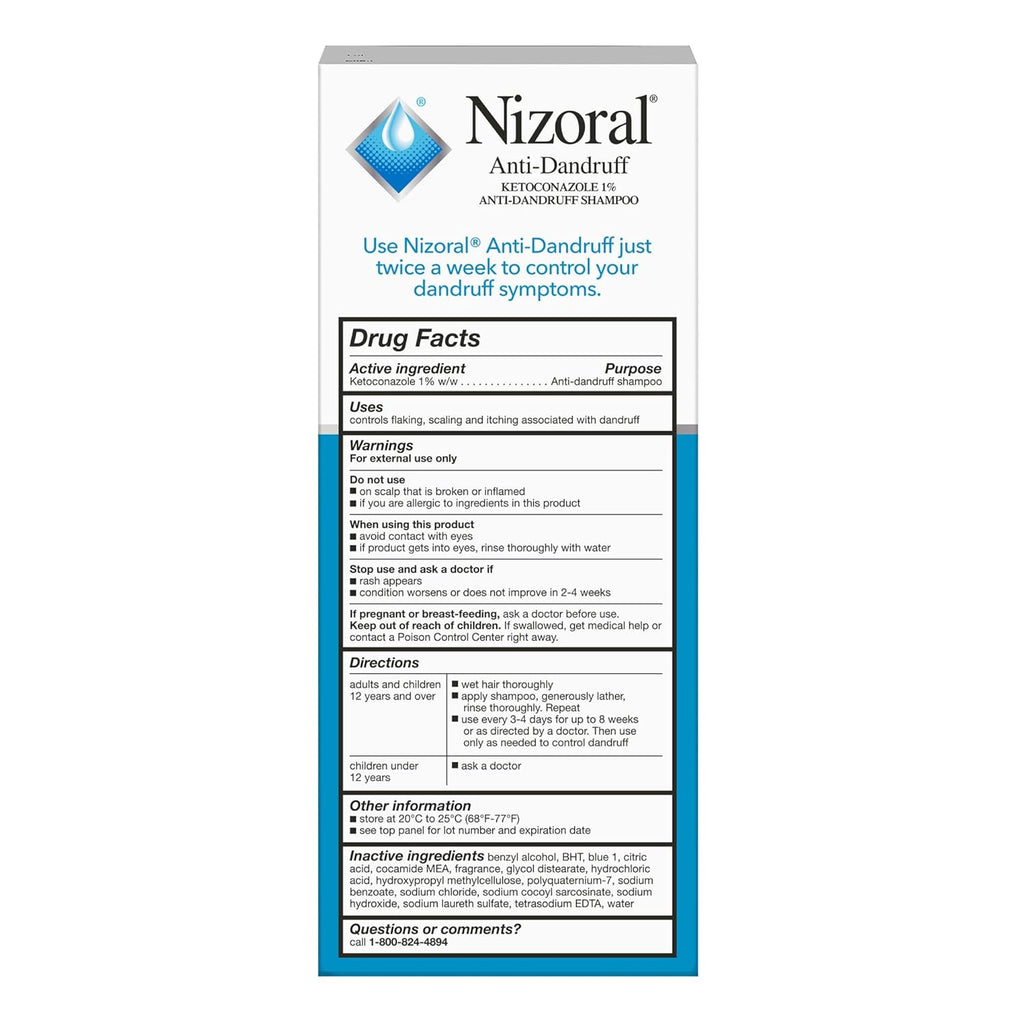 Nizoral Anti-Dandruff Shampoo with 1% Ketoconazole. Fresh Scent. 7 Fl Oz | Anti-Fungal Shampoo. Dandruff Shampoo for Dandruff Relief. Ketoconazole Shampoo. Dandruff Treatment. 1% Ketoconazole