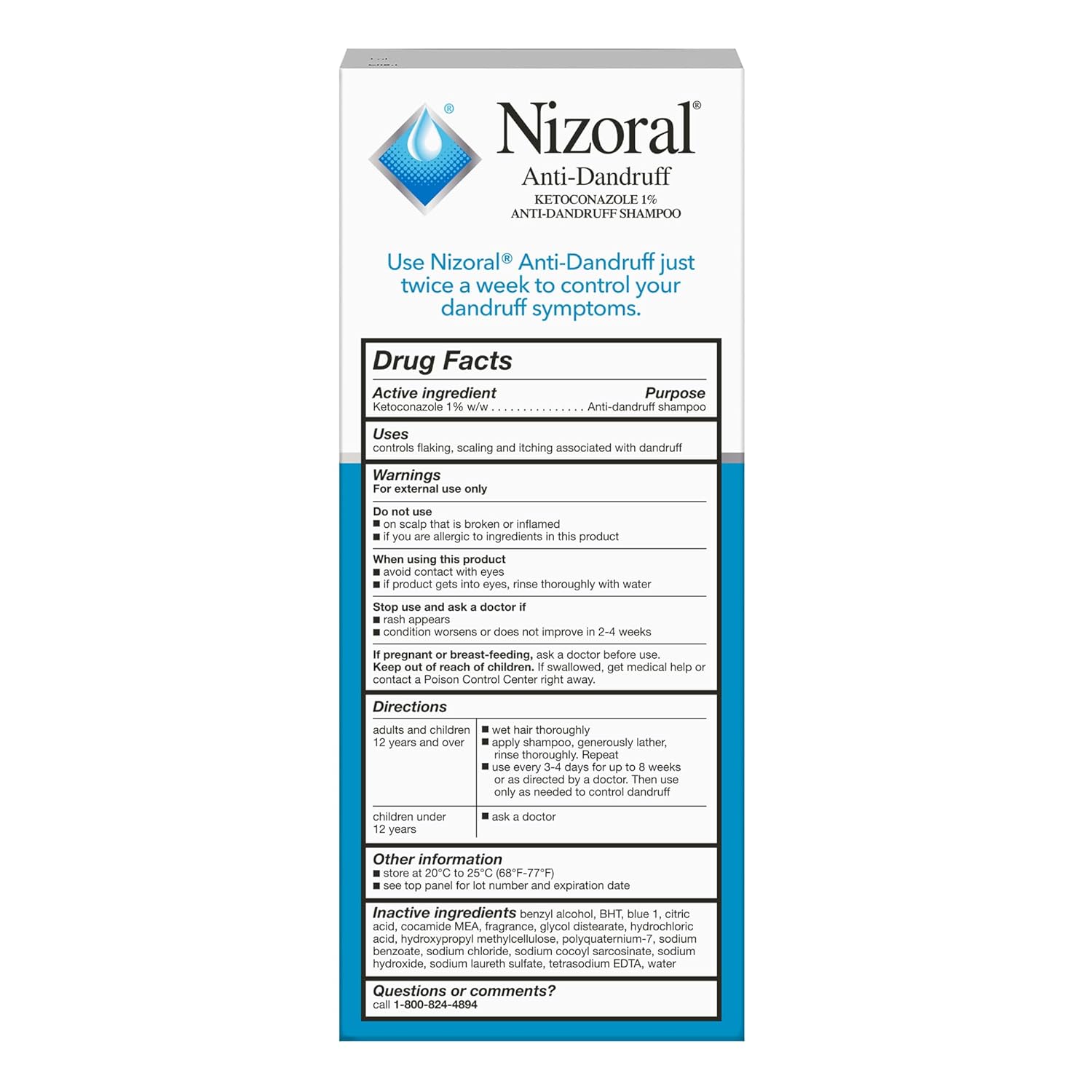 Nizoral Anti-Dandruff Shampoo with 1% Ketoconazole. Fresh Scent. 7 Fl Oz | Anti-Fungal Shampoo. Dandruff Shampoo for Dandruff Relief. Ketoconazole Shampoo. Dandruff Treatment. 1% Ketoconazole