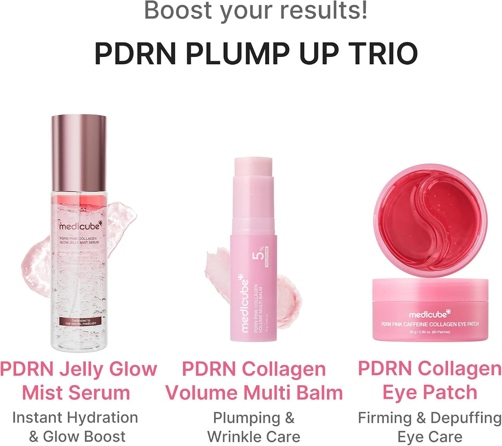 medicube PDRN Pink Collagen Volume Multi Balm Stick - Face & Body Balm | Volufiline. PDRN. NAD. Collagen - Under-Eyes. Neck. Forehead. Smile Lines. Lips. Plumping & Radiance for Line Care. K-Beauty