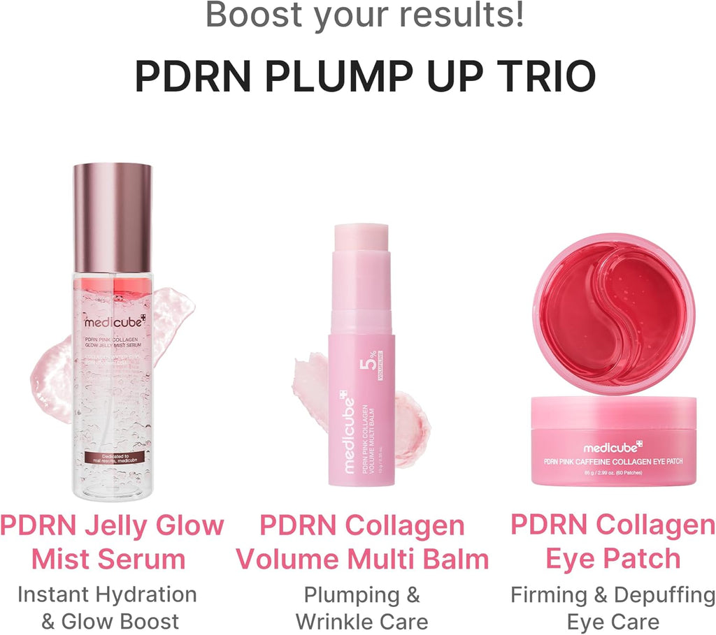 medicube PDRN Pink Collagen Volume Multi Balm Stick - Face & Body Balm | Volufiline. PDRN. NAD. Collagen - Under-Eyes. Neck. Forehead. Smile Lines. Lips. Plumping & Radiance for Line Care. K-Beauty