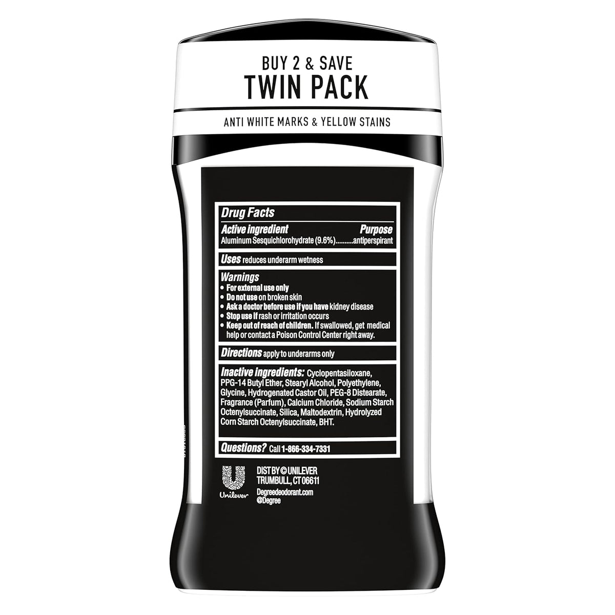 Degree Men UltraClear Antiperspirant Deodorant Black+White 2 Count 72-Hour Sweat & Odor Protection Antiperspirant For Men With MotionSense Technology 2.7 oz | 72-Hour Sweat & Odor Protection for Men with MotionSense Technology