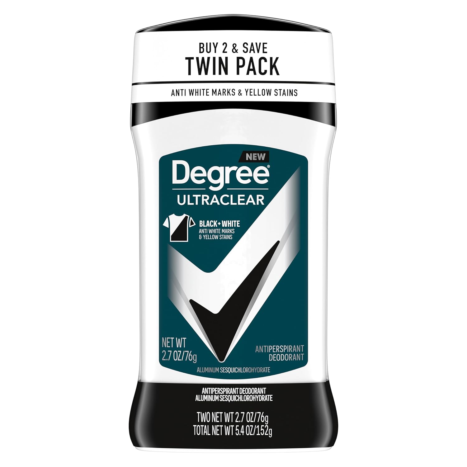 Degree Men UltraClear Antiperspirant Deodorant Black+White 2 Count 72-Hour Sweat & Odor Protection Antiperspirant For Men With MotionSense Technology 2.7 oz | 72-Hour Sweat & Odor Protection for Men with MotionSense Technology