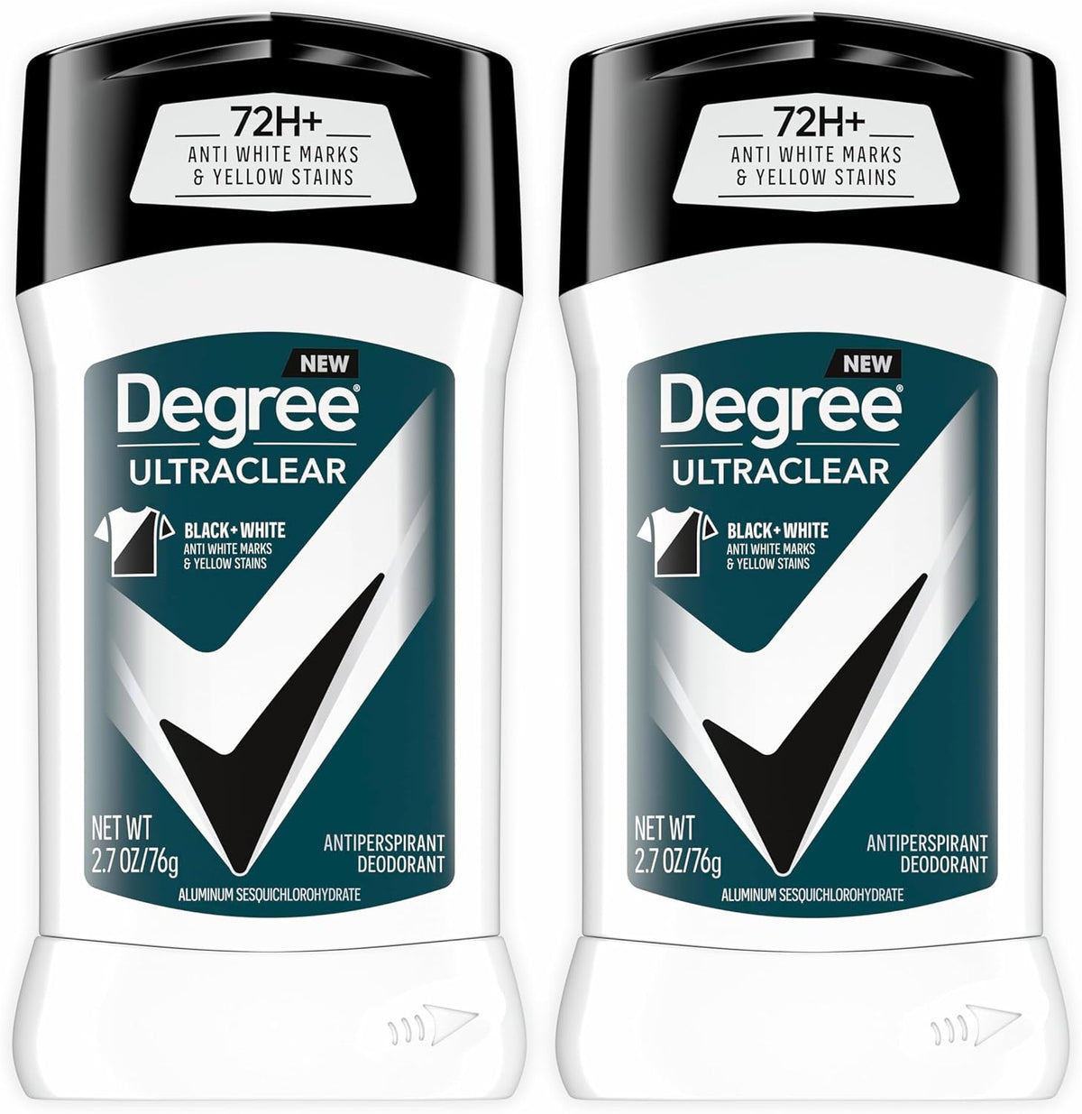 Degree Men UltraClear Antiperspirant Deodorant Black+White 2 Count 72-Hour Sweat & Odor Protection Antiperspirant For Men With MotionSense Technology 2.7 oz | 72-Hour Sweat & Odor Protection for Men with MotionSense Technology