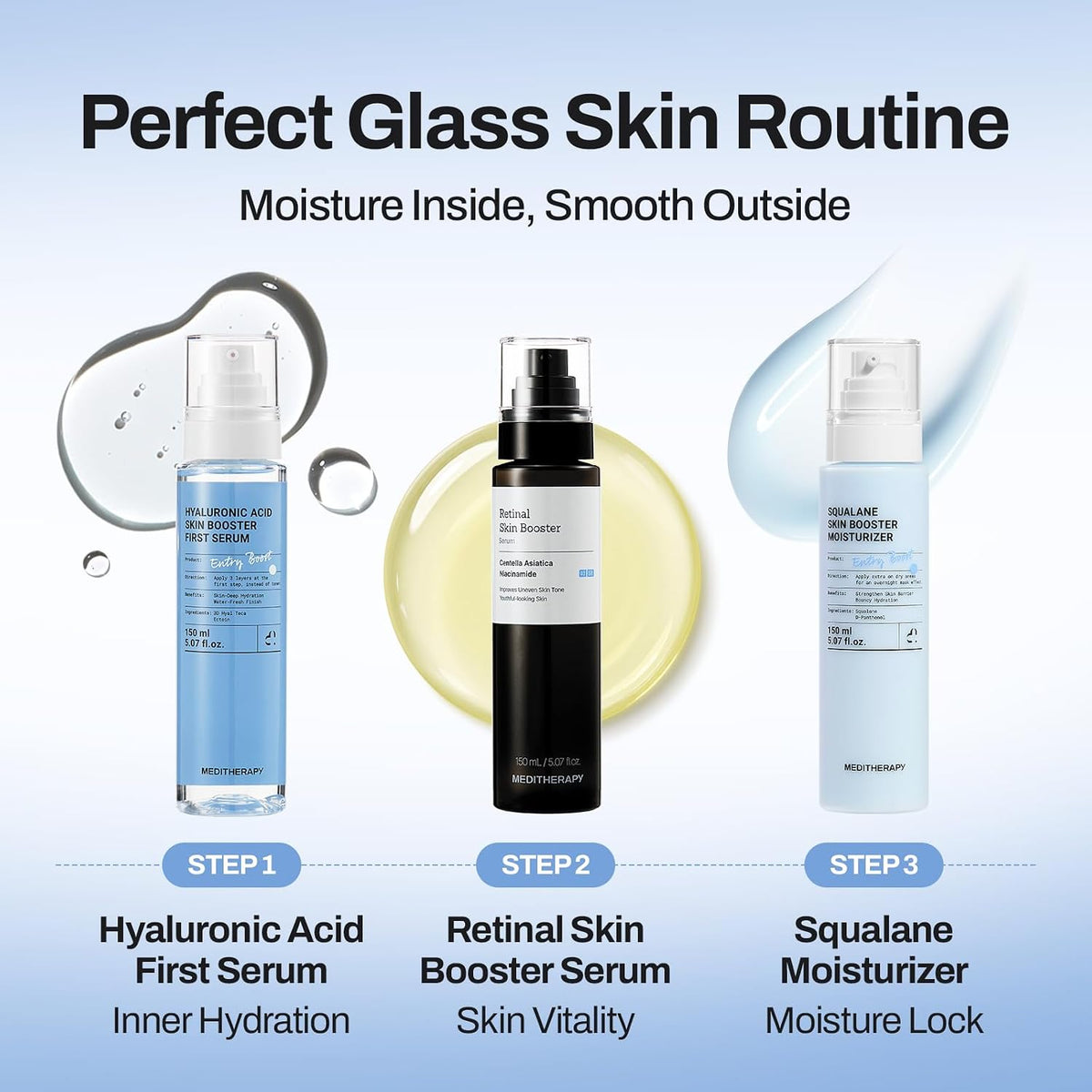 MEDITHERAPY Retinal Skin Booster Serum 5.07 fl oz | Retinaldehyde. Niacinamide. Cica | Korean Hydrating Face & Body Serum for Dull. Uneven Skin. All Skin Types. K-Beauty