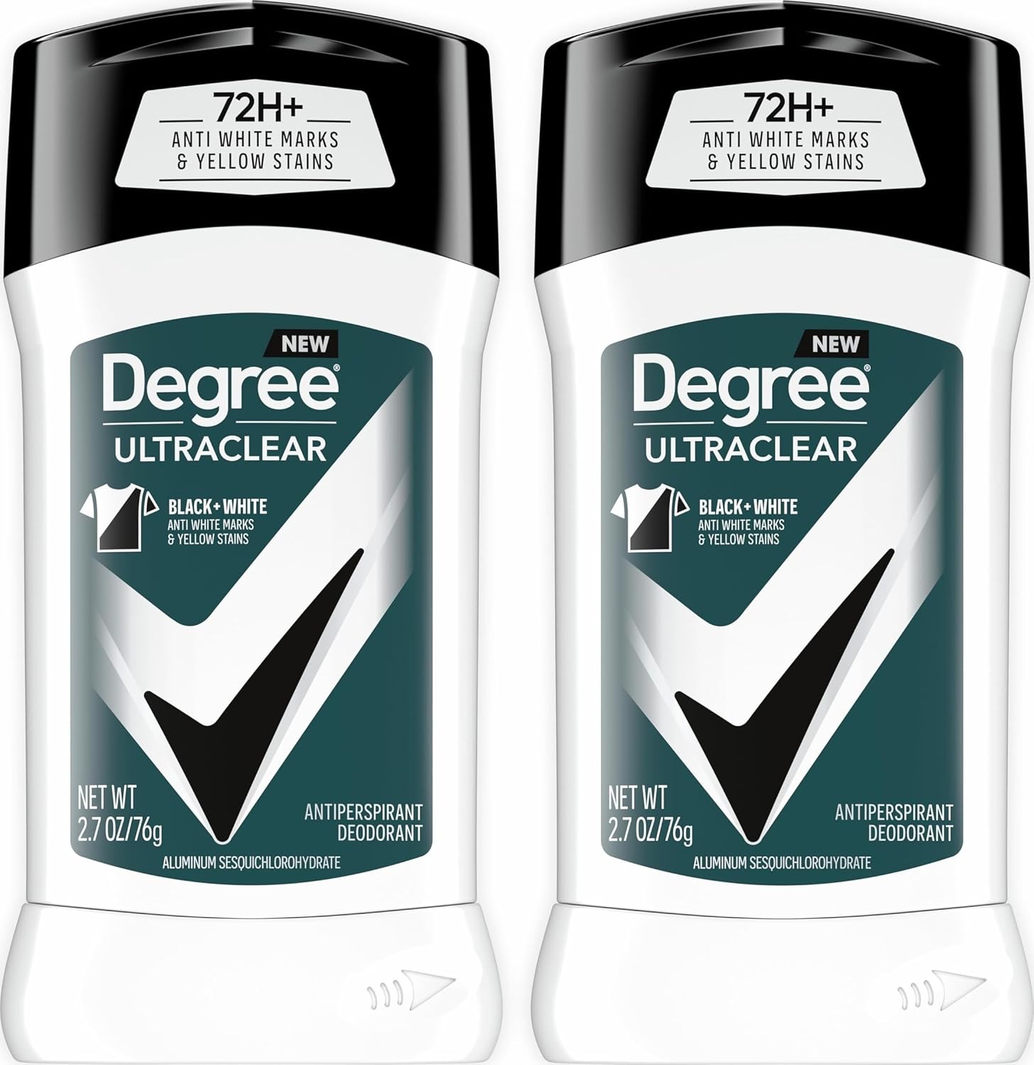 Degree Men UltraClear Antiperspirant Deodorant Black+White 2 Count 72-Hour Sweat & Odor Protection Antiperspirant For Men With MotionSense Technology 2.7 oz | 72-Hour Sweat & Odor Protection for Men with MotionSense Technology
