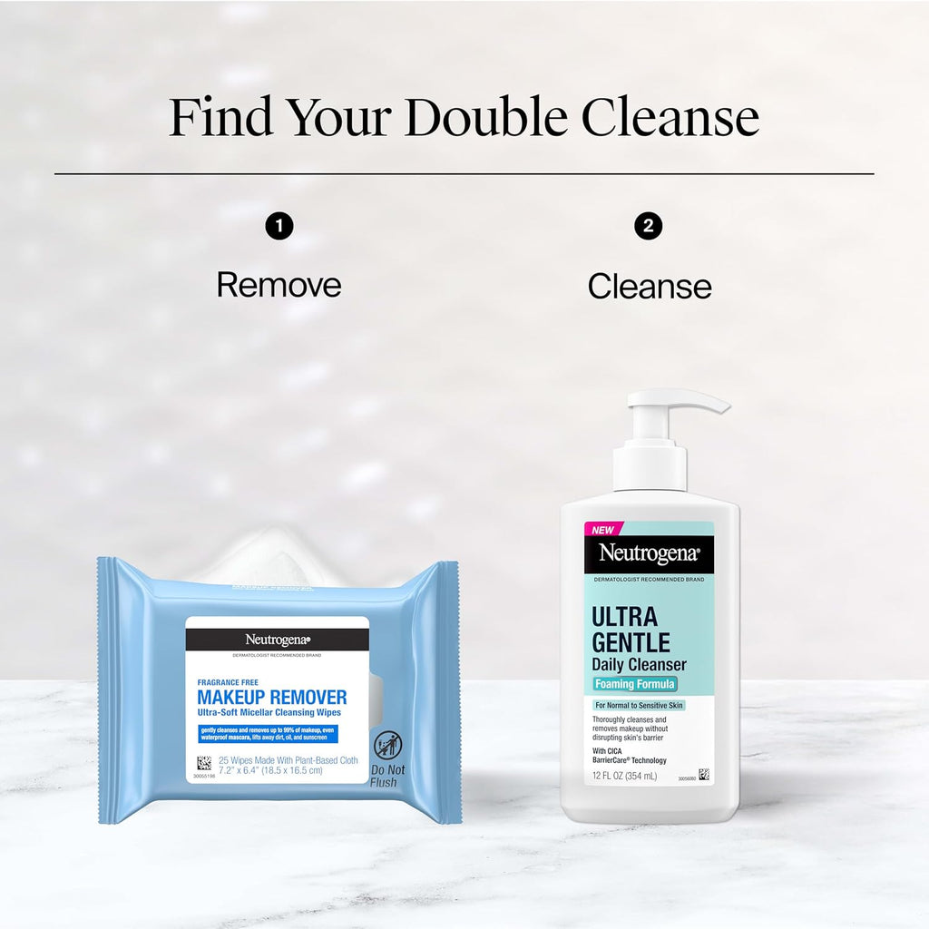 Neutrogena Makeup Remover Towelettes. Daily Single Face Towelettes. 20 Ct | Makeup Remover. Makeup Removing Cleansing Wipes. Suitable for Dirt & Oil Removal. Alcohol-Free