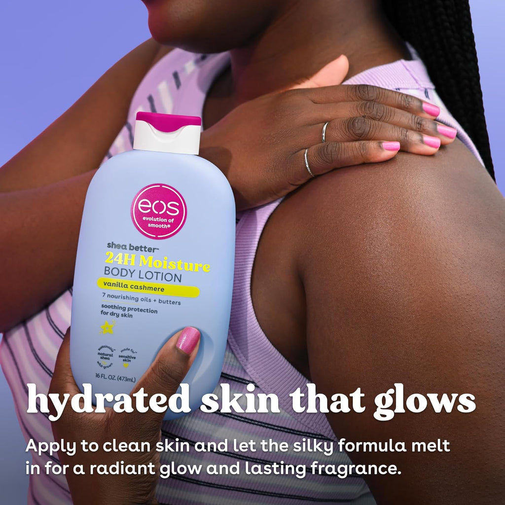 eos Shea Better Body Lotion- Vanilla Cashmere. 24-Hour Moisture. 16 fl oz