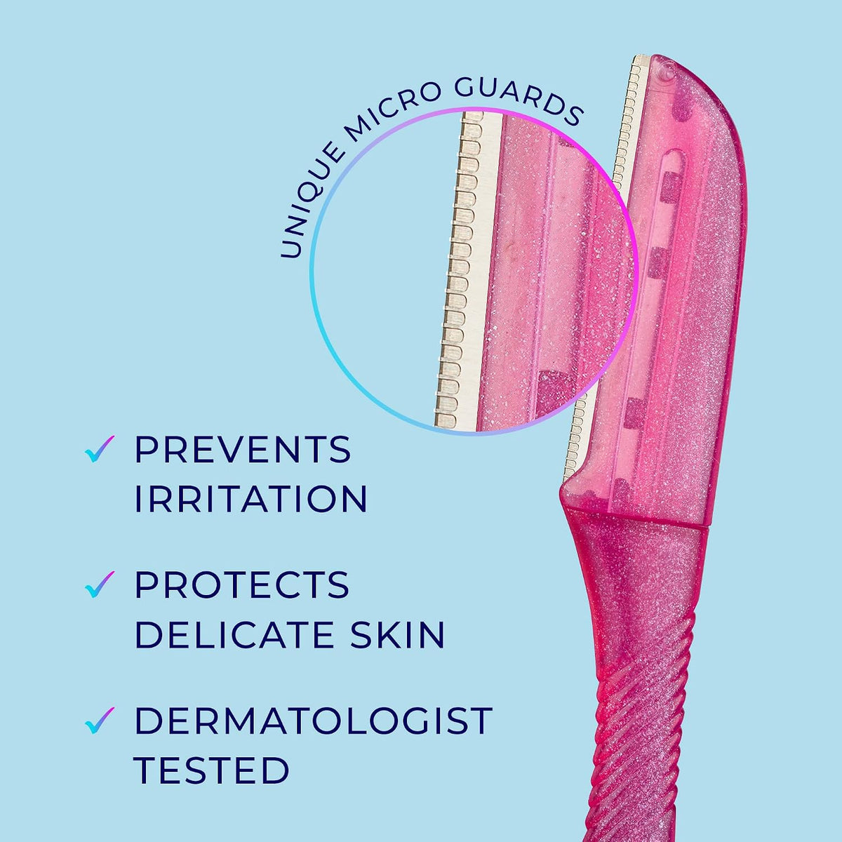 Schick Hydro Silk Touch-Up Dermaplane Razor for Women Face. 3 ct | 3-in-1 dermaplaning tool. Removes peach fuzz. Exfoliating face razors for women. Includes precision cover to shape brows.
