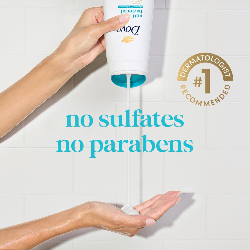Dove Body Wash Antibacterial For All Skin Types 30.6 oz Pump. Sulfate Free | Dove Antibacterial Body Wash eliminates 99% of bacteria while nourishing skin with a sulfate-free formula