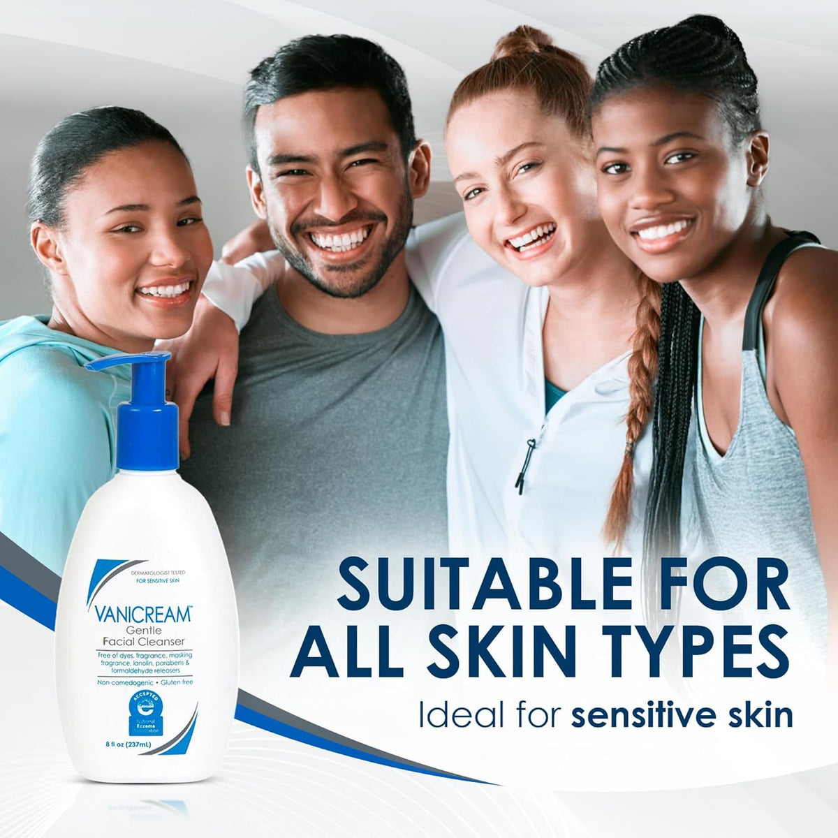 Vanicream Gentle Facial Cleaner. pH-Balanced Face Wash. 8 Fl Oz | Formulated without Common Irritants for Sensitive Skin. Removes Makeup. Dirt and Excess Oils. Non-Comedogenic