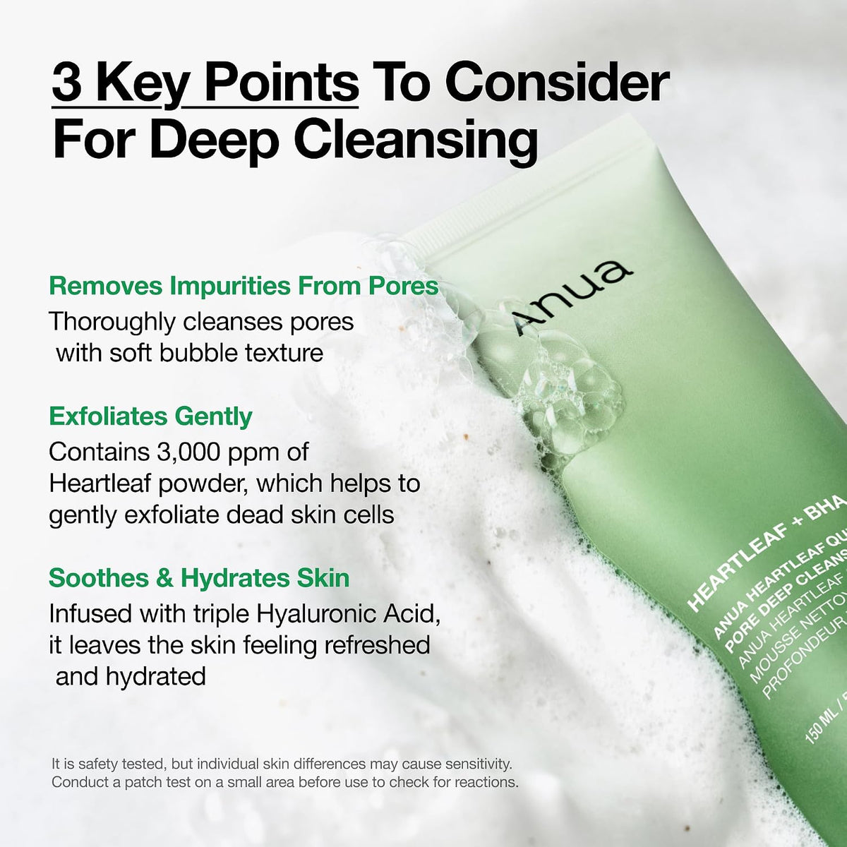Anua Heartleaf Quercetinol Pore Deep Cleansing Foam. 5.07 fl.oz | Face wash for Pore Refining Cleanser. Hydrating Daily Cleanser For Double Cleansing. Gentle Foaming with BHA. Korean Skincare