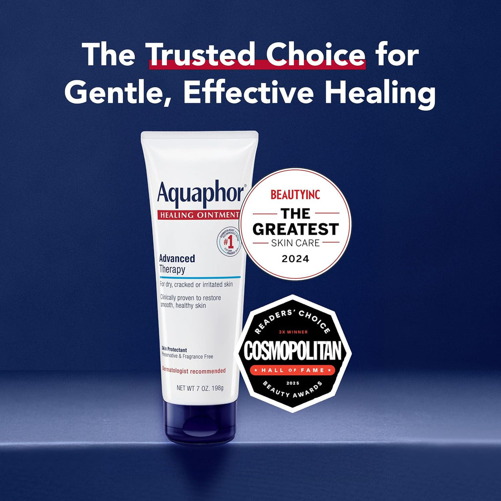 Aquaphor Advanced Therapy Healing Ointment. Skin Protectant. 7 OZ | Clinically Proven Skin Protectant Moisturizer for Cracked. Irritated or Dry Skin Relief. Dye and Fragrance Free