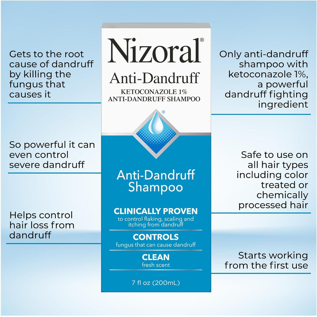 Nizoral Anti-Dandruff Shampoo with 1% Ketoconazole. Fresh Scent. 7 Fl Oz | Anti-Fungal Shampoo. Dandruff Shampoo for Dandruff Relief. Ketoconazole Shampoo. Dandruff Treatment. 1% Ketoconazole