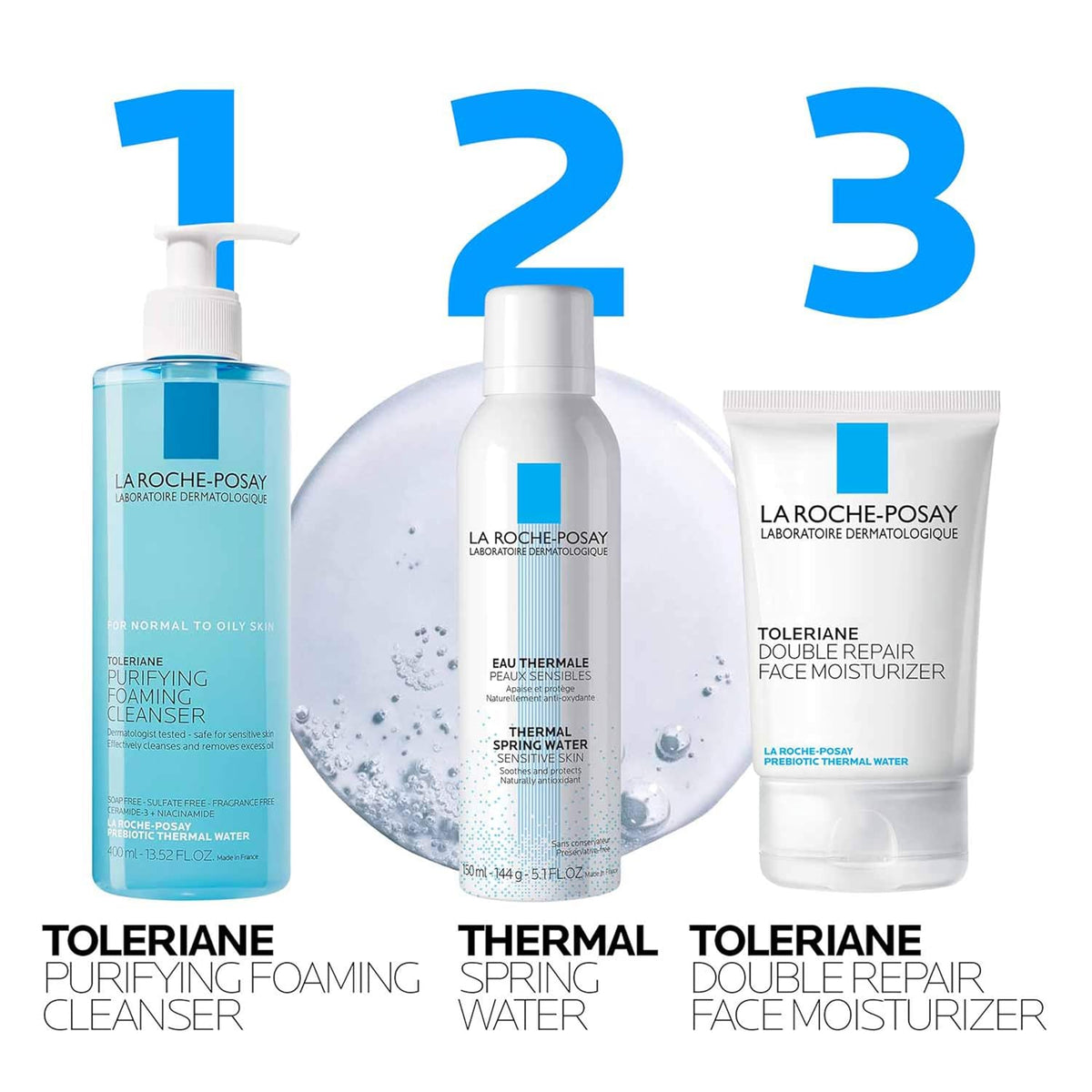 La Roche-Posay Toleriane Purifying Foaming Facial Cleanser. 13.52oz | Oil free face wash for sensitive skin with niacinamide and ceramides. Pore cleanser that won't dry out skin and is soap free.